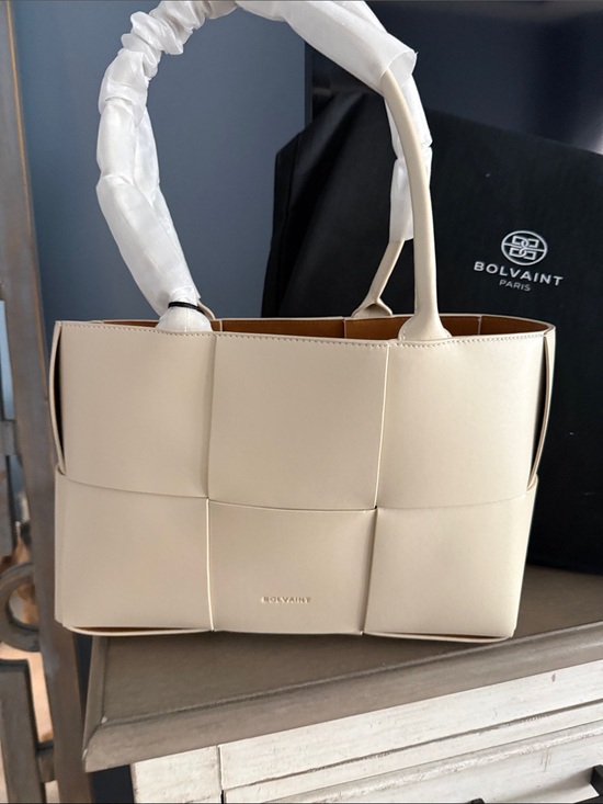 Bolvaint Handbags - Bolvaint Paris Cream Woven Leather Tote